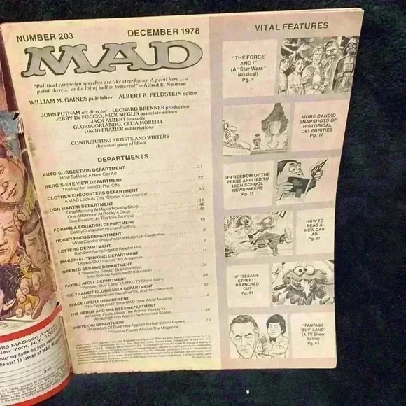 MAD MAGAZINE ISSUE # 203 Dec 1978  The Mad Star Wars Musical - Picture 6 of 8